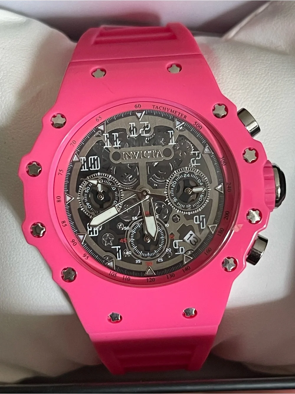 Invicta Racing Valyron Unisex Watch - 41mm, Pink (69623) new
